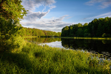 Summer sunset on the river