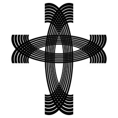 decorative Christian cross drawn by black arches