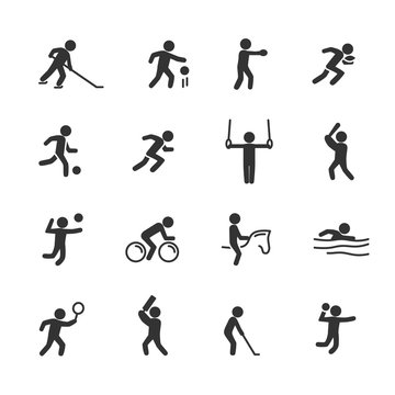 Vector illustration of sports action icon.Sports game.