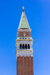 Campanile bel tower on Saint Marco square in Venice, Italy