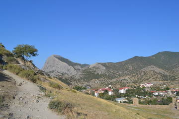 A small town among the mountains by the sea