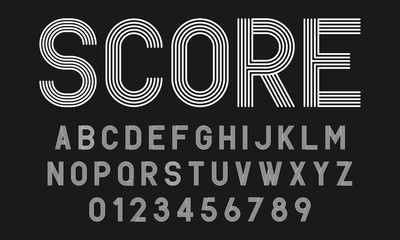 Set of alphabets fonts letters and numbers modern abstract design with lines vector illustration © Humdan