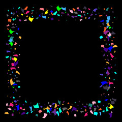 Colorful confetti on white background. 