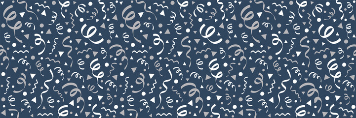 Seamless pattern with party decorations - concept of wrapping paper. Vector