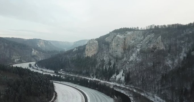 Beuron von oben / Beuron im Winter / Drohne oberes Donautal