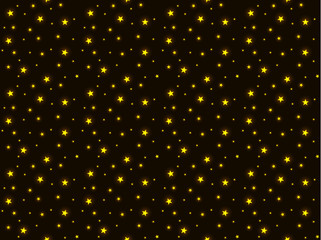 Vector Shining Star Background, Seamless Pattern, Glowing Star.