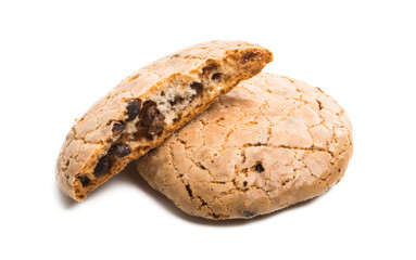 coconut cookies with chocolate isolated