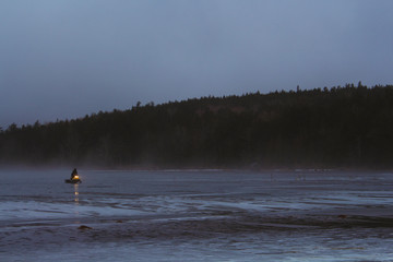 Snowmobiler in Acadia