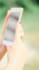 woman with smartphone close up