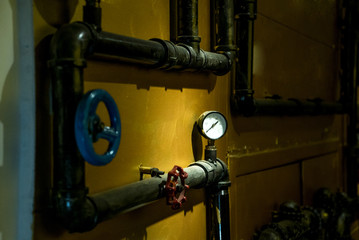 The photo of metal pipes for water supply