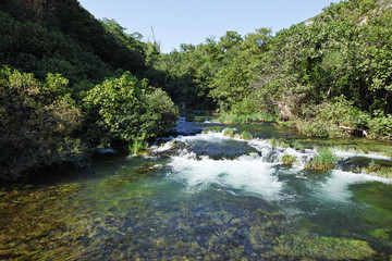Naklejka na ściany i meble Roski slap.Krka river in Krka National Park. Croatia. Dalmatia