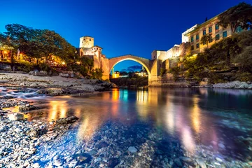 Crédence de cuisine en verre imprimé Stari Most Pont Stari Most de Mostar, Bosnie