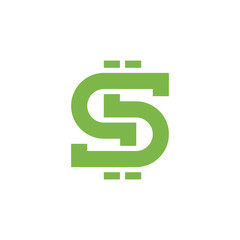 money dollar simple geometric letter s logo