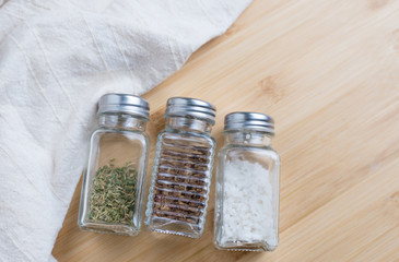 Bottles of seasoning