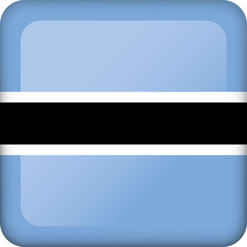Icon representing square button flag of Botswana. Ideal for catalogs of institutional materials and geography