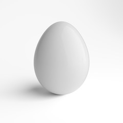 White glazed egg on grey decolor background. 3D Render.