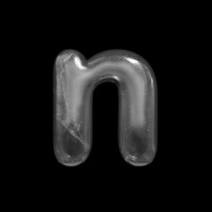 Ice letter N - Small 3d Winter font - Suitable for Nature, Winter or Christmas related subjects