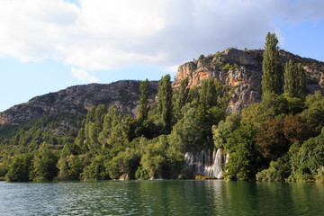 Fototapeta na wymiar Roski slap.Krka river in Krka National Park. Croatia. Dalmatia