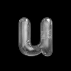 Ice letter U - Small 3d Winter font - Suitable for Nature, Winter or Christmas related subjects