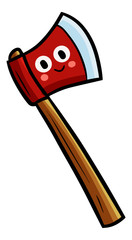 Cute and funny red axe smiling happily - vector