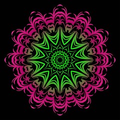 Ornamental round lace. Sacred oriental mandala. color floral ornament. Modern Decorative vector illustraation