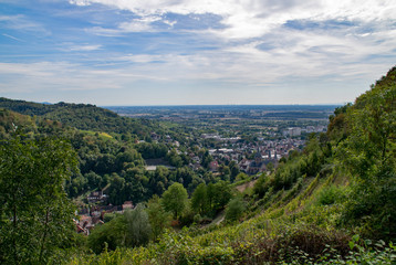 Fototapeta premium Blick auf Heppenheim an der Bergstraße, Hessen, Deutschland 
