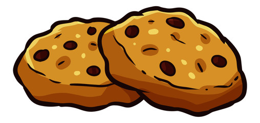 Funny and yummy delicious chocolate biscuits - vector