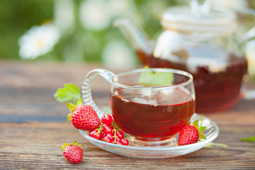 wild strawberry tea in beautiful cup