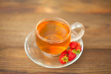 wild strawberry tea in beautiful cup