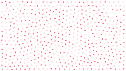 Cute hearts. Background with small hearts. Pattern with small soft pink hearts on white background. Template for greeting card Happy Valentines day, textile design, love concept. Vector illustration.