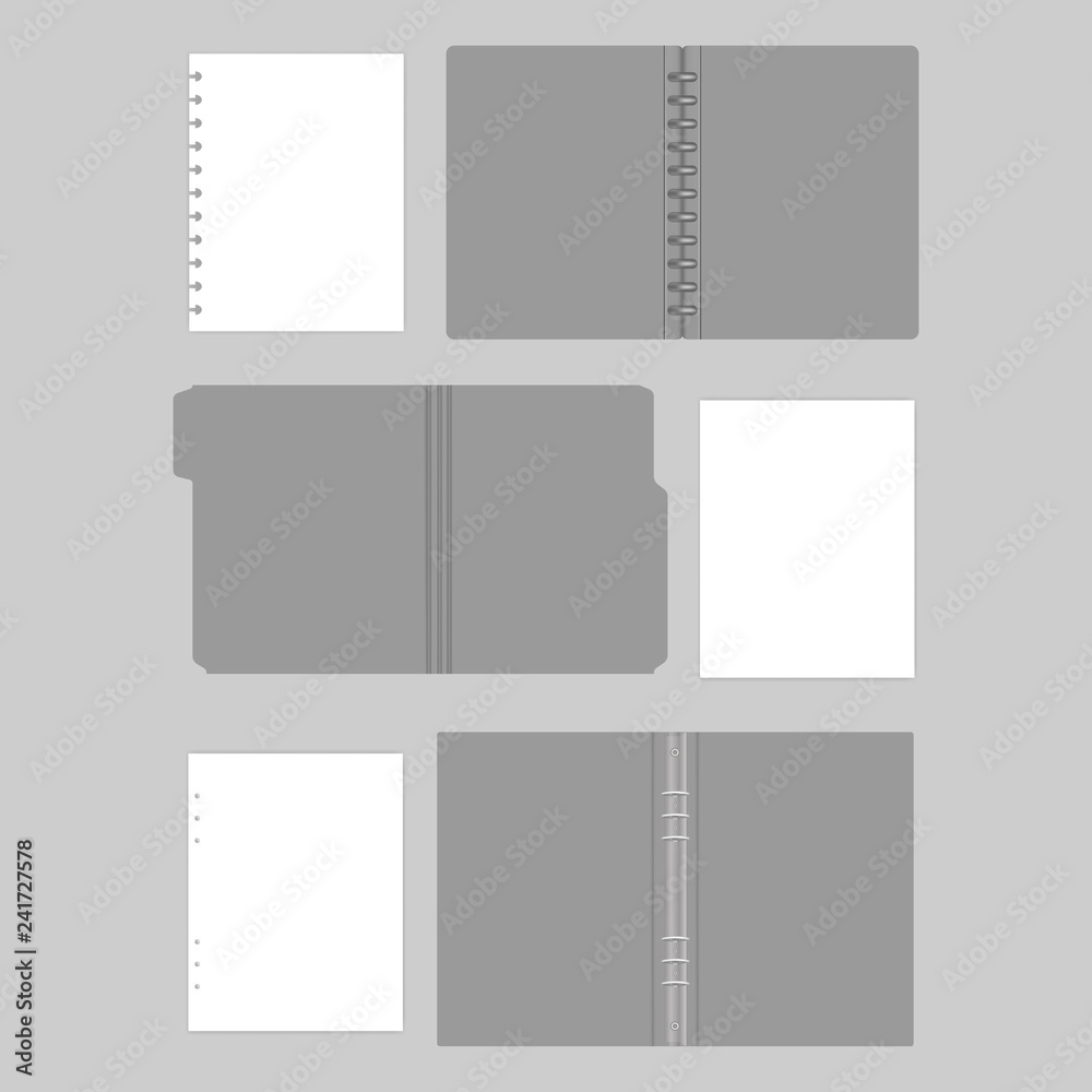 Wall mural file folder with cut tab, disc and ring binder folders with filler paper