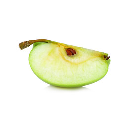 Green apple slice isolated on white background
