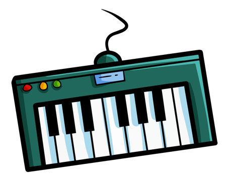 Cute and funny funky small mini keyboard - vector