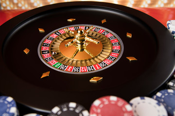 Poker Chips, Casino roulette wheel