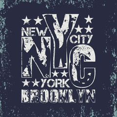 New York typography, t-shirt  Brooklyn, design graphic