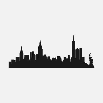 silhouette of the city of New york, the famous city of america