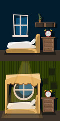 bedroom interior set vector illustration 