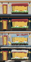 Obraz premium restaurant set vector illustration 