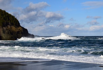 Fototapeta na wymiar seascape along the Newfoundland coastline