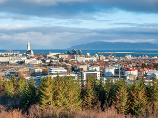 Cityscape viewpoint of Reykjavik from Perlan, Iceland