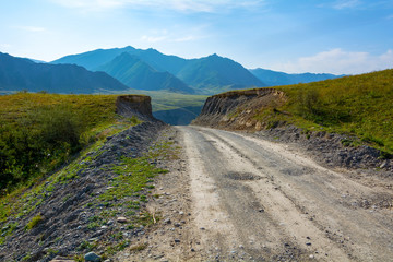 Dirt road in the Altai mountains
