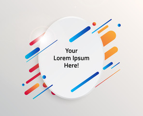 Modern text box with colorful stripes