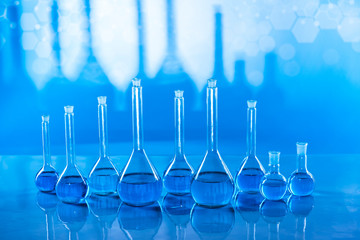 Scientific glassware for chemical experiment, Laboratory equipment