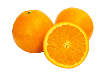 Orange fruit isolated on white background.