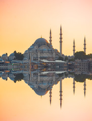 Istanbul, Turkey, the Blue Mosque, Sultanahmet at the sunset.