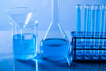 Scientific glassware for chemical experiment, Laboratory equipment