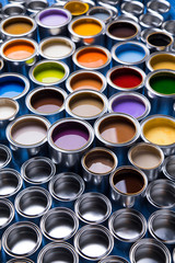 Metal tin cans with color paint