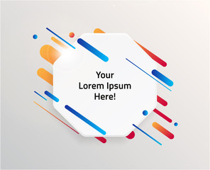Modern text box with colorful stripes