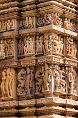 Obraz premium Close up erotic stone carving in Lakshman Temple