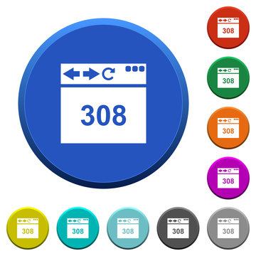Browser 308 Permanent Redirect beveled buttons